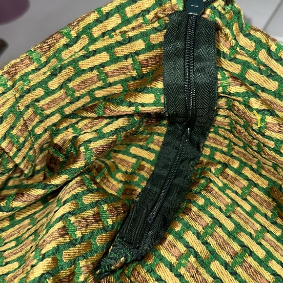 Urban Outfitters UO Peggy Belted green and gold brocade Mini Skirt size SP - Picture 10 of 13